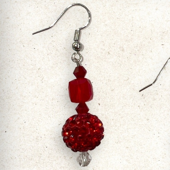 Pave Crystal Ball Drop Earrings - Picture 4 of 4